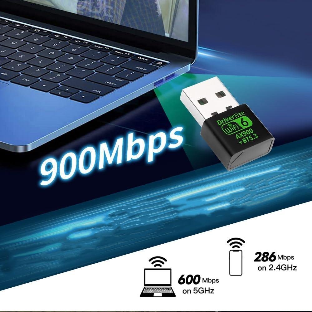 NÖRDIC USB 2.0 WIFI6 Bluetooth 5.3 adaper Dual Band 2.4G&5GHz 600Mbps