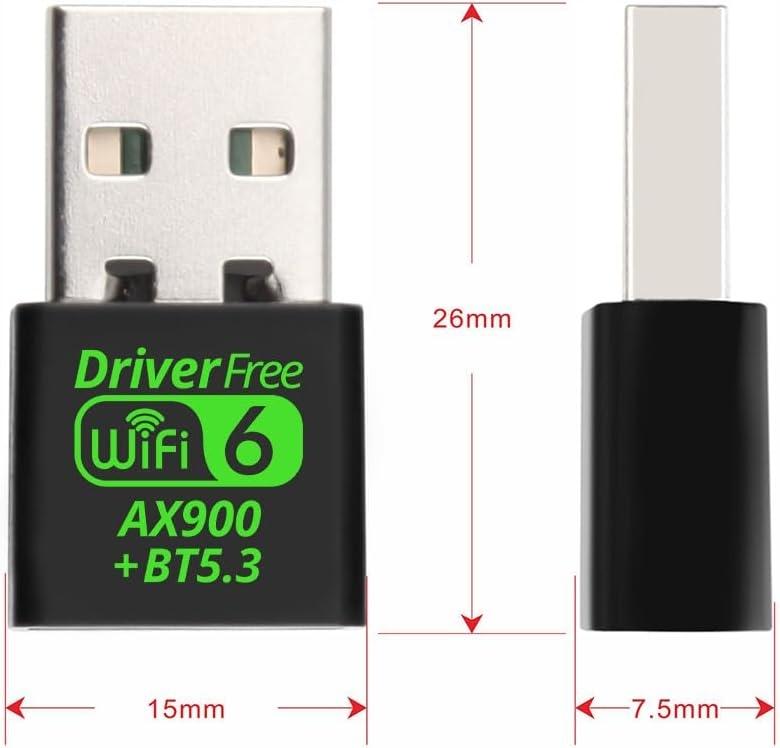 NÖRDIC USB 2.0 WIFI6 Bluetooth 5.3 adaper Dual Band 2.4G&5GHz 600Mbps