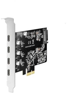 Maiwo KC019 PCI Express x1-kort 4 eksterne USB 3.1 5Gbps type C Rabat