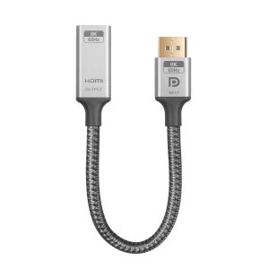 NÖRDIC 20cm Aktiv adapter Displayport1.4 hane till HDMI 8K60Hz hona Udsalg