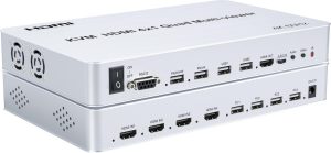 NÖRDIC KVM Switch 4xPC til 1xHDMI 4K 60Hz Quad Multi-Viewer med 4xUSB-A