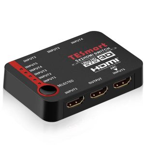 NÖRDIC HDMI Switch 5 til 1 støtte til 4K 30Hz Full HD 1080p 3D ARC 10,2Gbps Online salg
