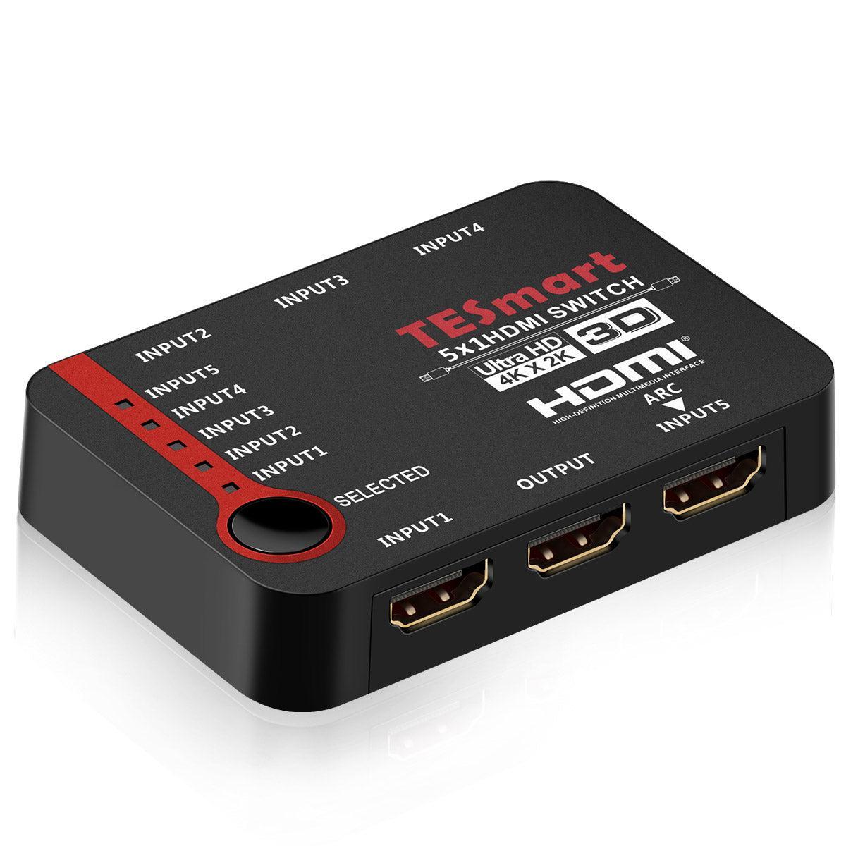 NÖRDIC HDMI Switch 5 til 1 støtte til 4K 30Hz Full HD 1080p 3D ARC 10,2Gbps Online salg
