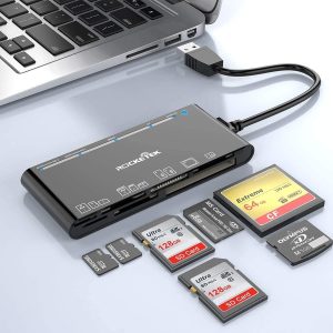 NÖRDIC USB-A kortlæser 7 slot 1xCF, 2xSD, 2xMicroSD, 1xMS, 1xXD UHS-I på udsalg