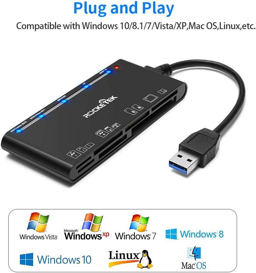 NÖRDIC USB-A kortlæser 7 slot 1xCF, 2xSD, 2xMicroSD, 1xMS, 1xXD UHS-I på udsalg