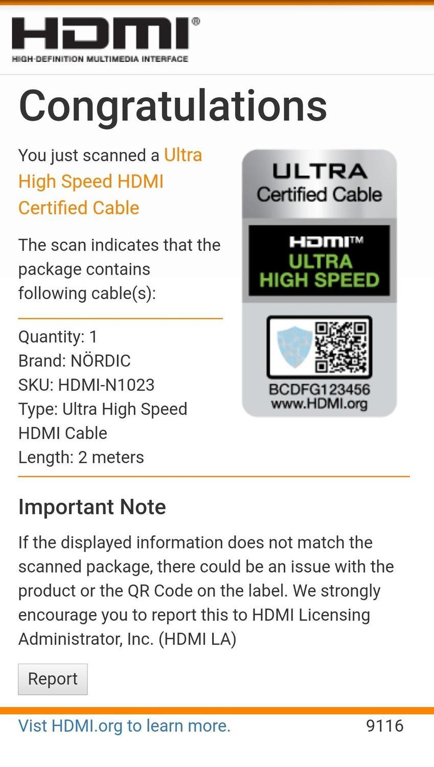 NORDIC CERTIFICEREDE KABLER 2m Ultra High Speed HDMI 2.1 8K 60Hz 4K 120Hz 48Gbps Dynamic HDR eARC VRR Nylon flettet kabel forgyldt