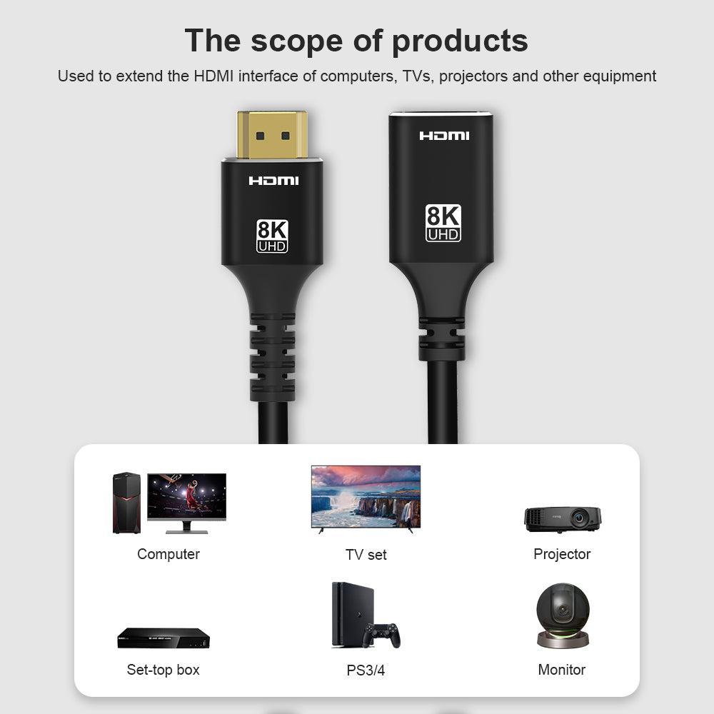 NÖRDIC HDMI forlængerkabel 50cm 8K60Hz 4K144 HDMI 2.1 48Gbps Ultra High Speed HDMI Udsalg