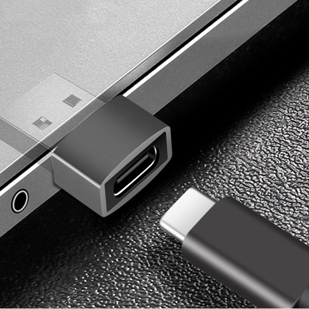 NÖRDIC USB C til OTG USB En mini adapter metal grå