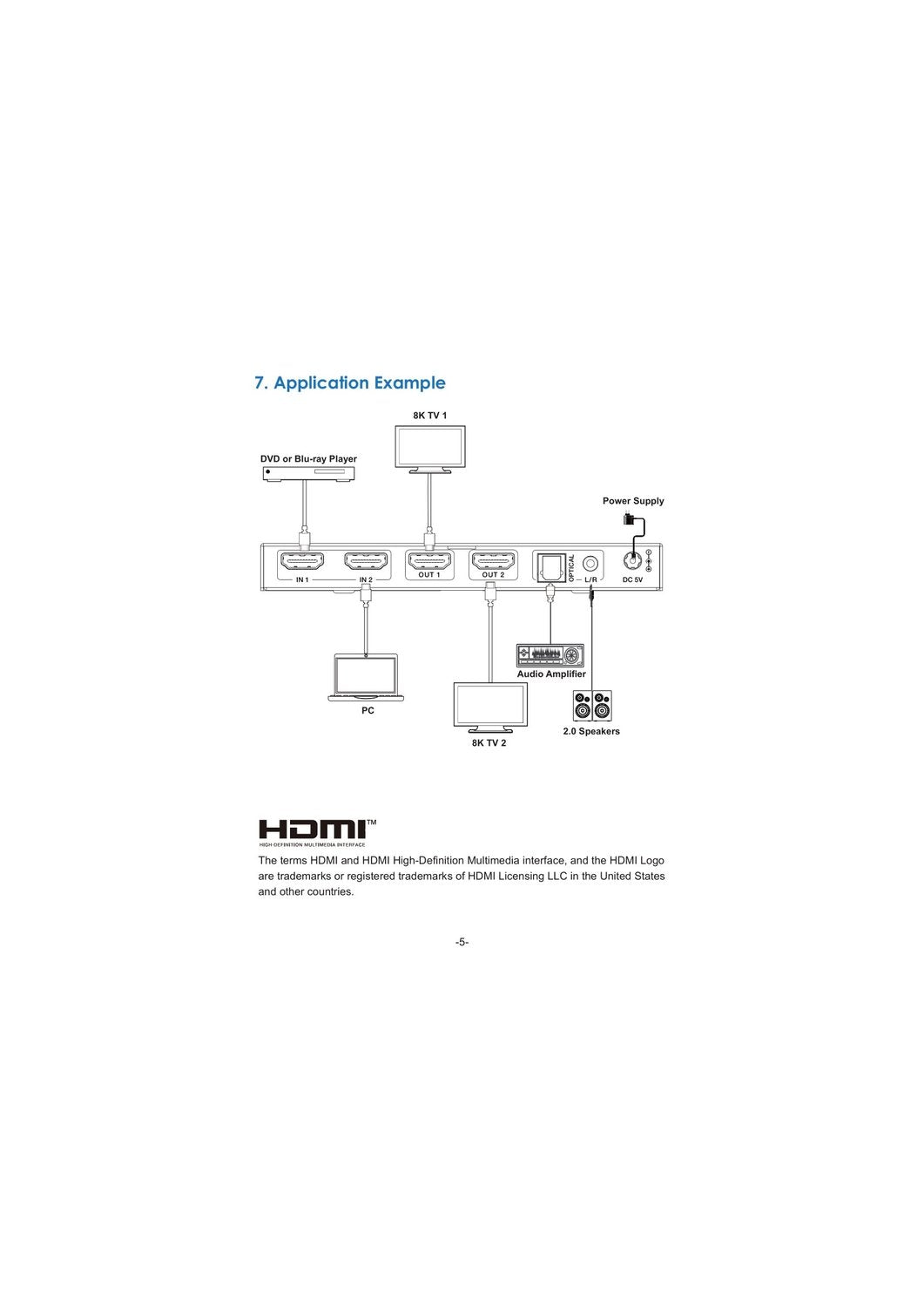 NÖRDIC 8K HDMI 2.1 Matrix switch 2x2 med lyd-extractor Toslink & Stereo EDID CEC, Dolby Atmos, Digital Plus, DTS-EX Online salg