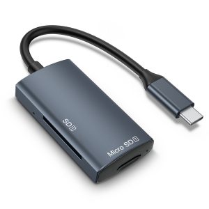 NÖRDIC USB-C 3.0 Kortlæser 2 porte SD3.0, MicroSD3.0 UHS-I