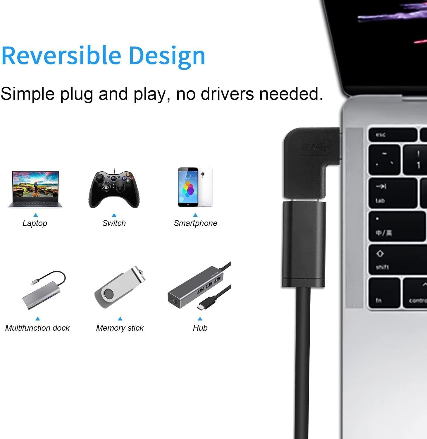 NÖRDIC USB C 3.1 Vinklet adapter han til hun Levere