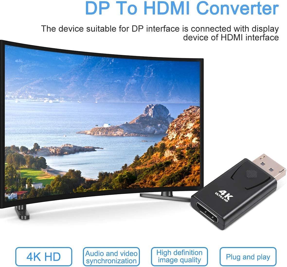 NÖRDIC Aktiv adapter Displayport1.2 han til HDMI1.4b hun 4K 60Hz Eyefinity sort Online