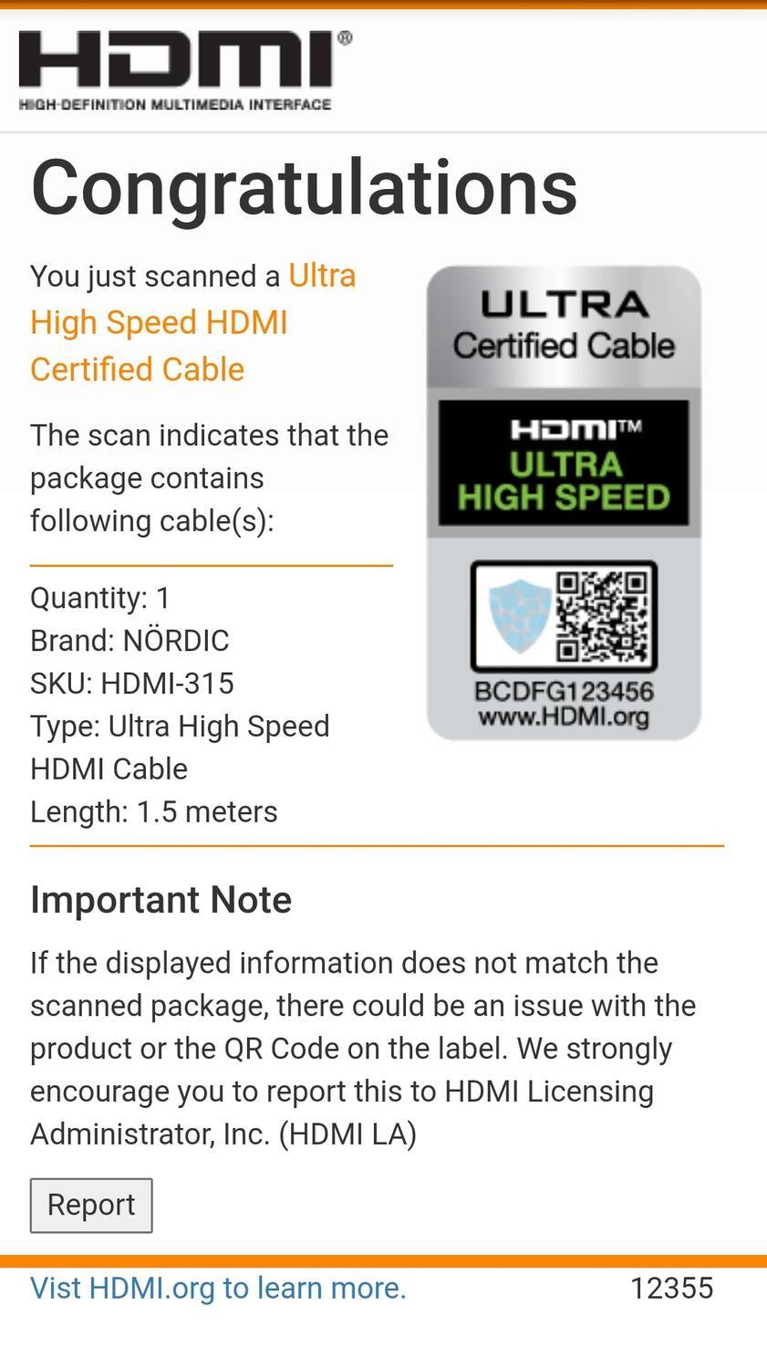 NÖRDIC CERTIFIED KABLER 1,5m Ultra High Speed HDMI 2.1 8K 60Hz 4K 120Hz 48Gbps Dynamic HDR eARC VRR nylonflettet kabel forgyldt ekstra holdbart