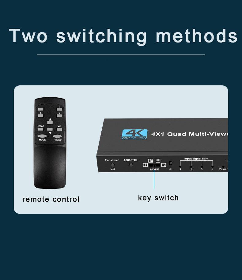 NÖRDIC HDMI scaler switch 4 til 1 med Multiviewer 4K30hz HDCP1.4