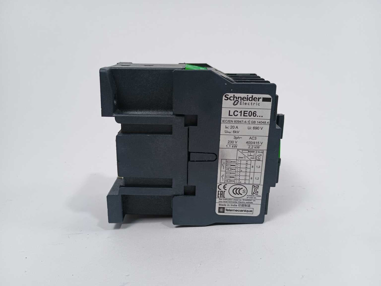 Schneider Electric LC1E0601B5S250 LC1E0601B5 EasyPact Contactor 24VAC Coil Online Hot Salg