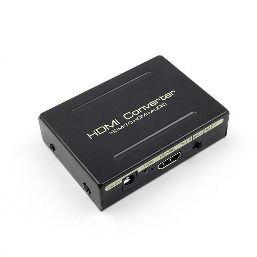 NÖRDIC HDMI Audio Extractor 5.1 og 2.0, 1xHDMI input til 1xHDMI Full HD, og 1xToslink 2xRCA output. Støtte til Xbox One, PS3 / PS4 og Apple TV. Hot på udsalg