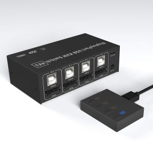 NÖRDIC KVM Switch 4 PC til 1 DisplayPort 1.2 4K 60Hz og 4x USB HDCP 2.2 Online