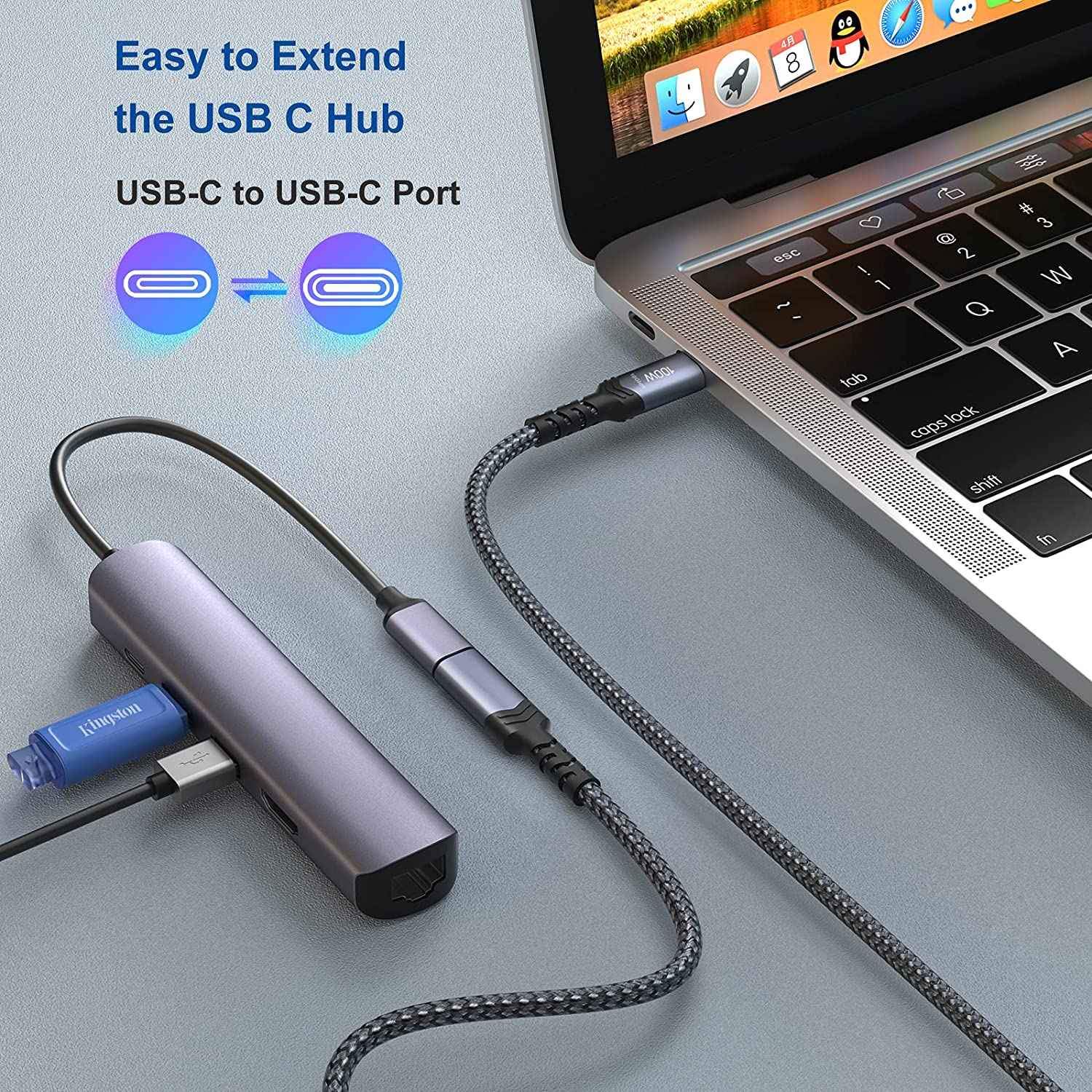 NÖRDIC USB 4 forlængerkabel 50cm 40Gbps 240W 8K60Hz Online