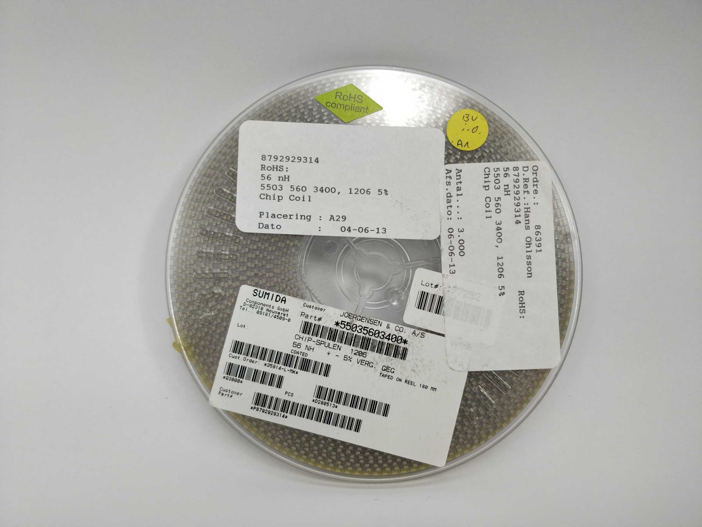 Sumida 55035603400 3000Pcs Chip-Spule 56nH