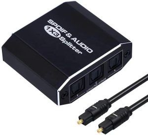 NÖRDIC 1-3 Splitter Optisk lyd SPDIF Toslink Cable 1m understøtter Dolby Digital, DTS 5.1 PCM LPCM