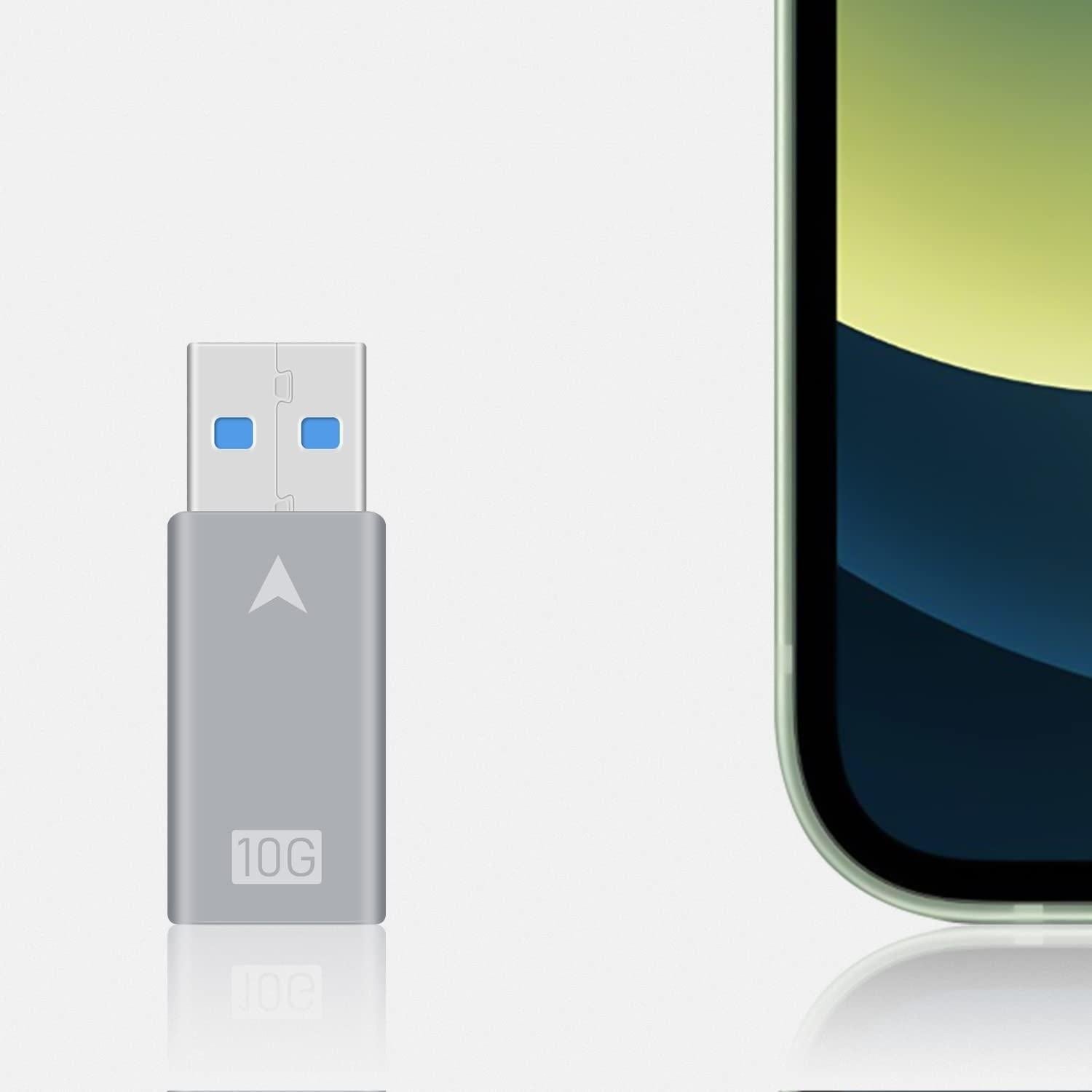 NÖRDIC USB3.2 Gen2 USB-C til USB-A adapter 10Gbps metal Hot på udsalg
