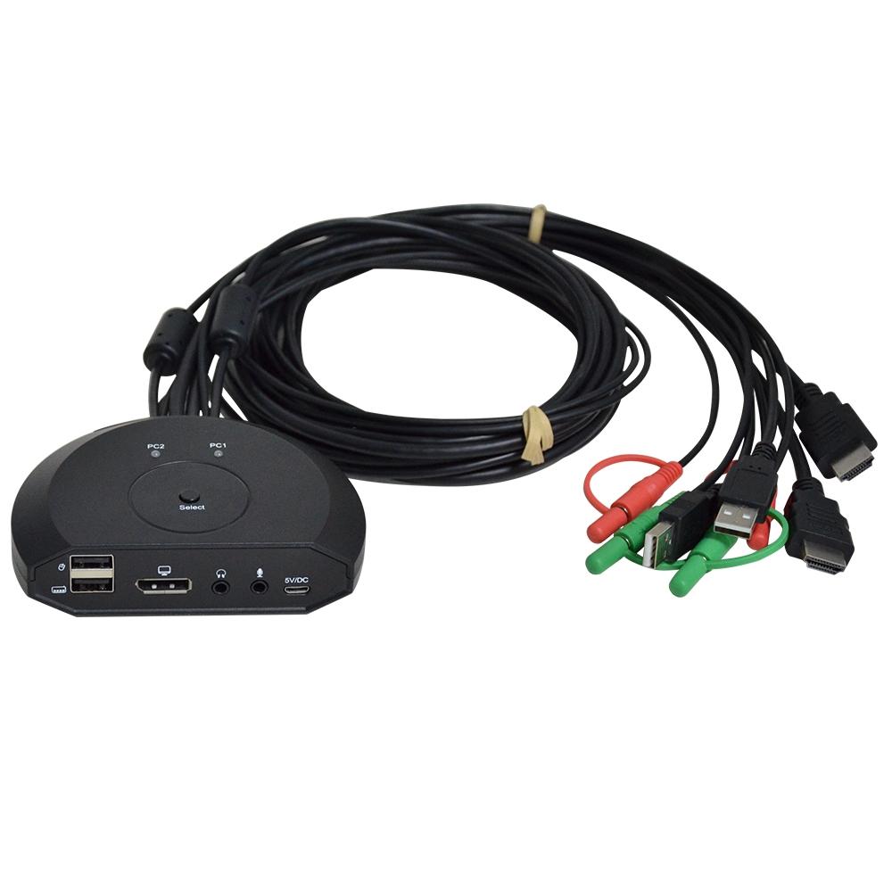 NÖRDIC KVM switch 2 til 1 DP 1,2 4K60Hz Online Hot Salg
