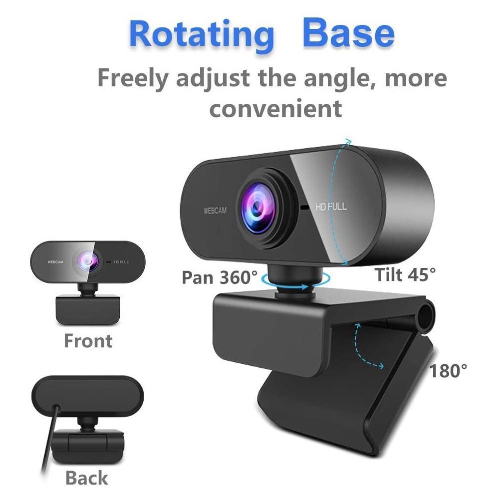 USB Webcam Fuld HD 1080p 30FPS med mikrofon drejelig 360grader base og 45 grader tilt 2MP Hot på udsalg