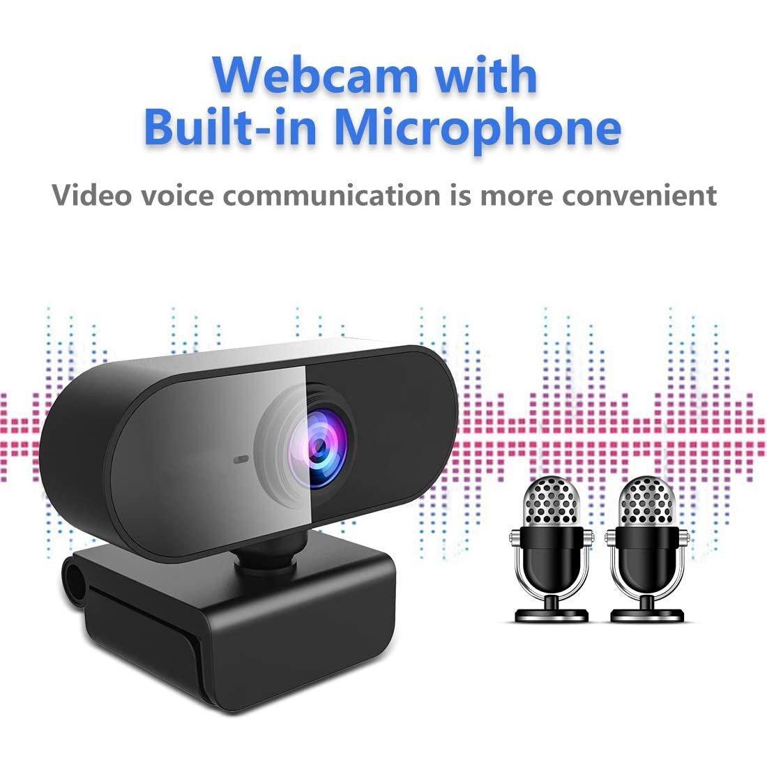 USB Webcam Fuld HD 1080p 30FPS med mikrofon drejelig 360grader base og 45 grader tilt 2MP Hot på udsalg