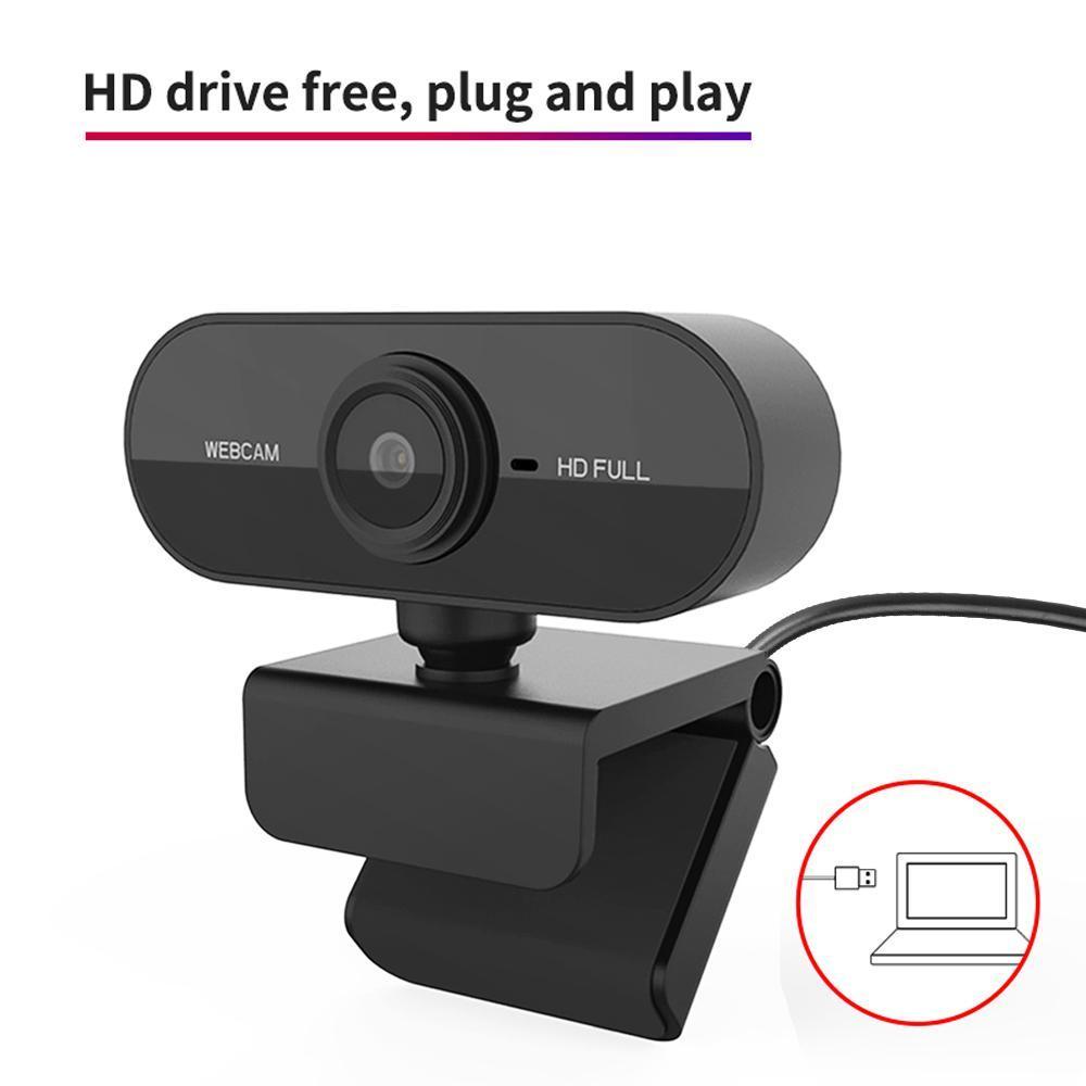 USB Webcam Fuld HD 1080p 30FPS med mikrofon drejelig 360grader base og 45 grader tilt 2MP Hot på udsalg