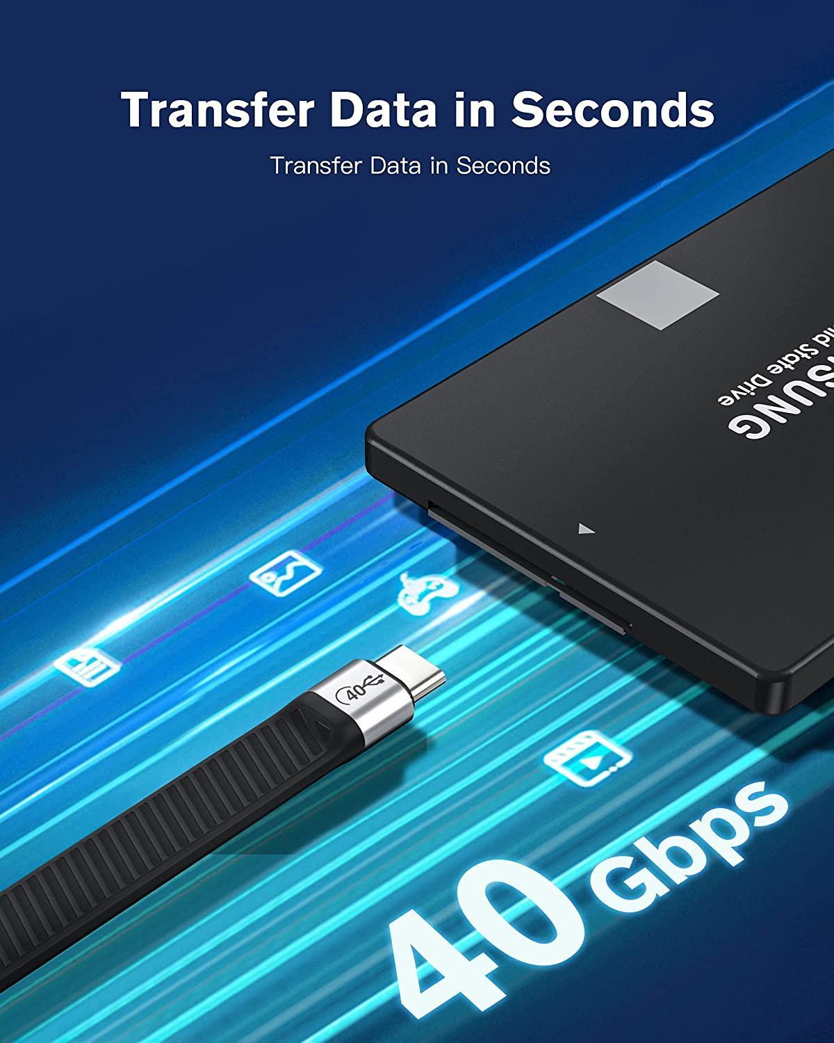 NÖRDIC kort USB4 kabel 14cm 40Gbps data 8K video PD 100W kompatibel med Thunderbolt 3 Online salg