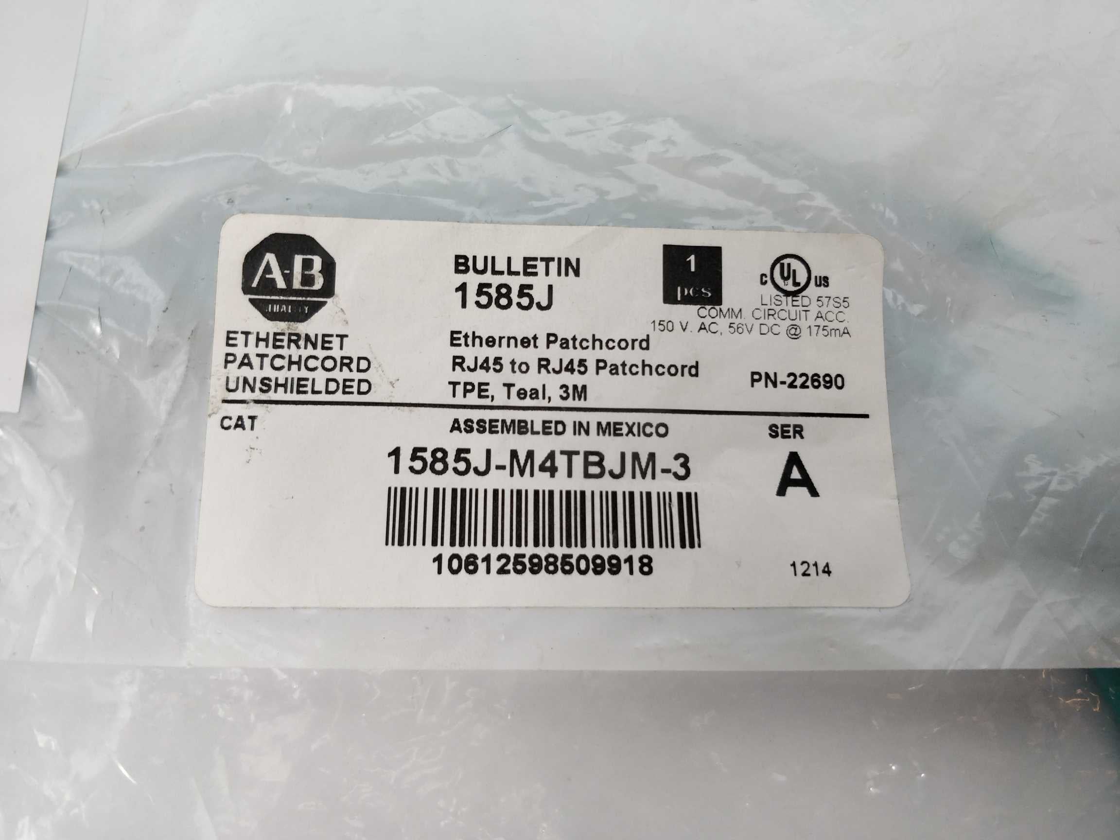 allen-bradley-1585j-m4tbjm-3-ethernet-patchcord-unshielded-rj45-to-rj45-tpe-teal-3m_1.jpg ALLEN-BRADLEY 1585J-M4TBJM-3 Ethernet Patchcord Unshielded RJ45 to RJ45 TPE, Teal, 3M Online salg