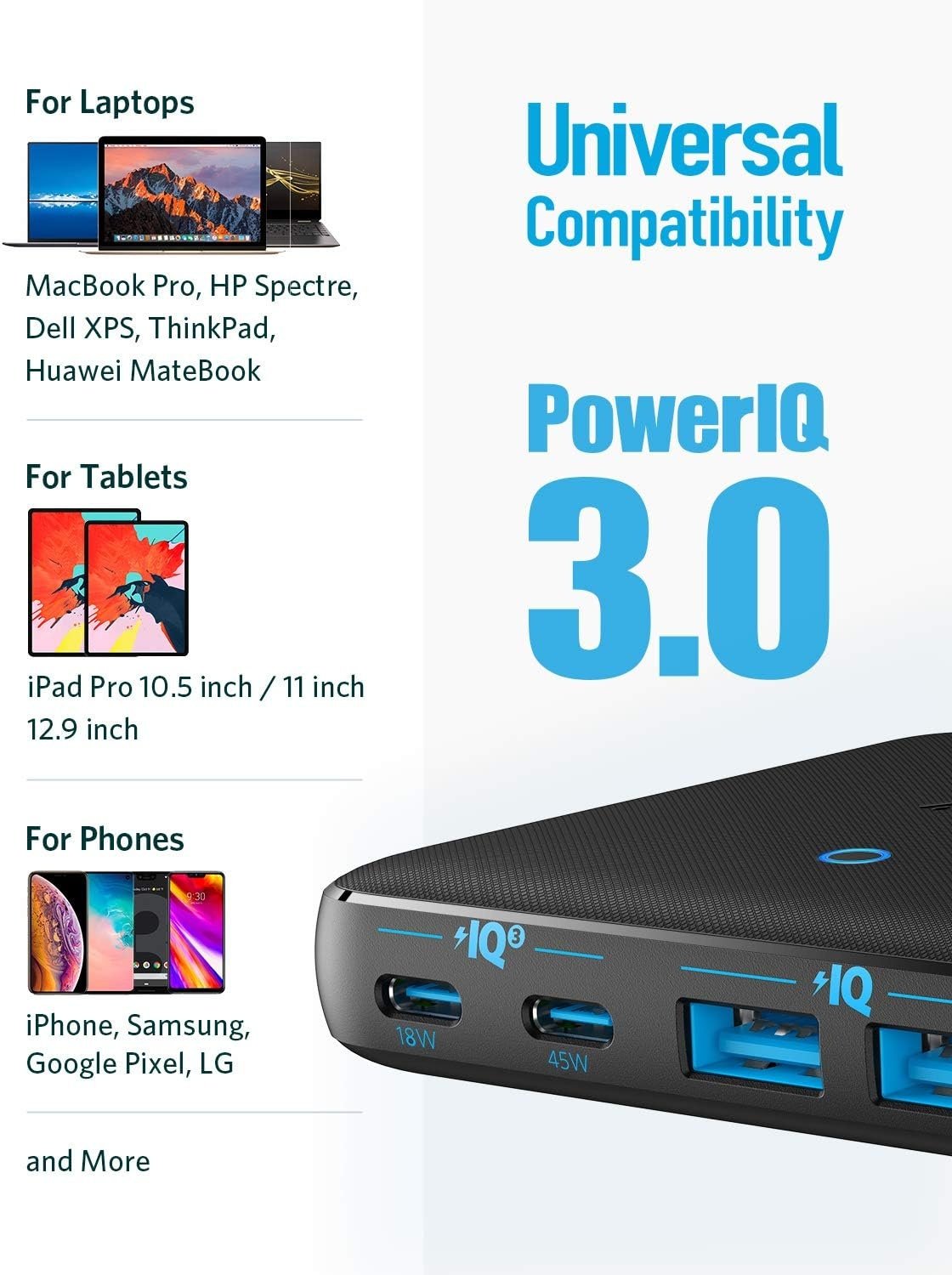 Anker PowerPort Atom III Slim væglader, Dobbelt USB-C-porte og Dobbelt USB-A-porte (65W Maks), PIQ 3.0, GaN-materiale. Mode