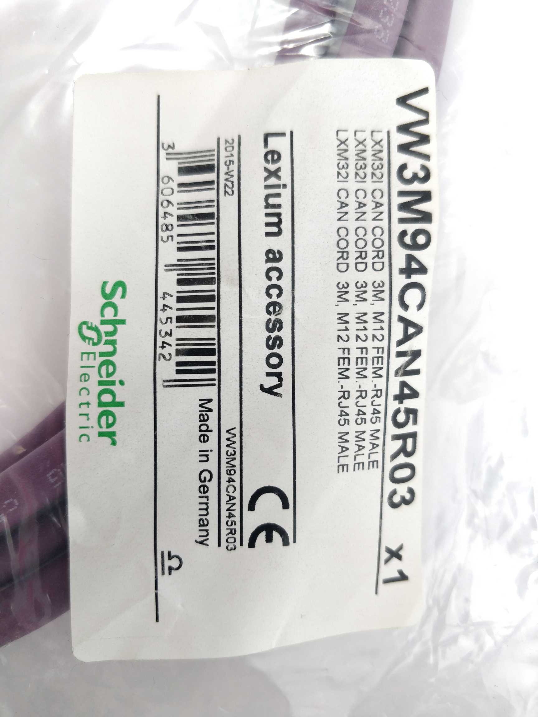 Schneider Electric VW3M94CAN45R03 LXM32 CAN Cord, 3m, ,12 Fem.-RJ45 Male Rabat