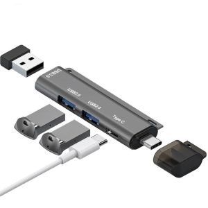 NÖRDIC 4-ports USB-C Hub 2xUSB-A 2.0, 1xUSB-A 3.1, 1xUSB-C 3.1