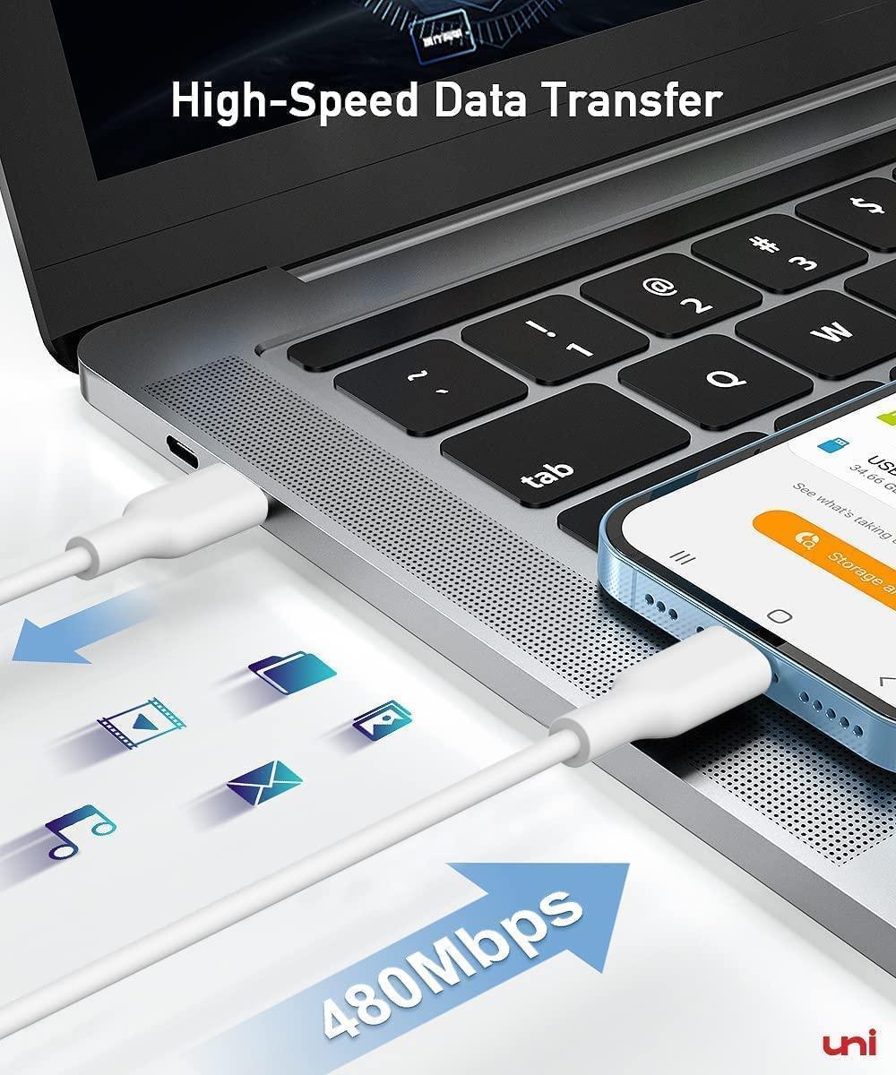 NÖRDIC Non MFI Lightning til USB C-kabel til Iphone, Ipad og Ipod hvid 3m Online
