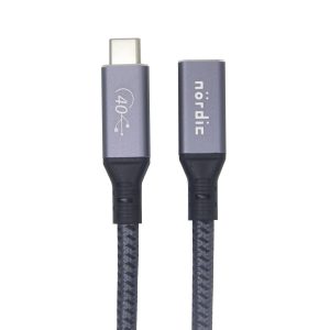 NÖRDIC USB 4 forlængerkabel 25cm 40Gbps 240W 4K80Hz Rabat