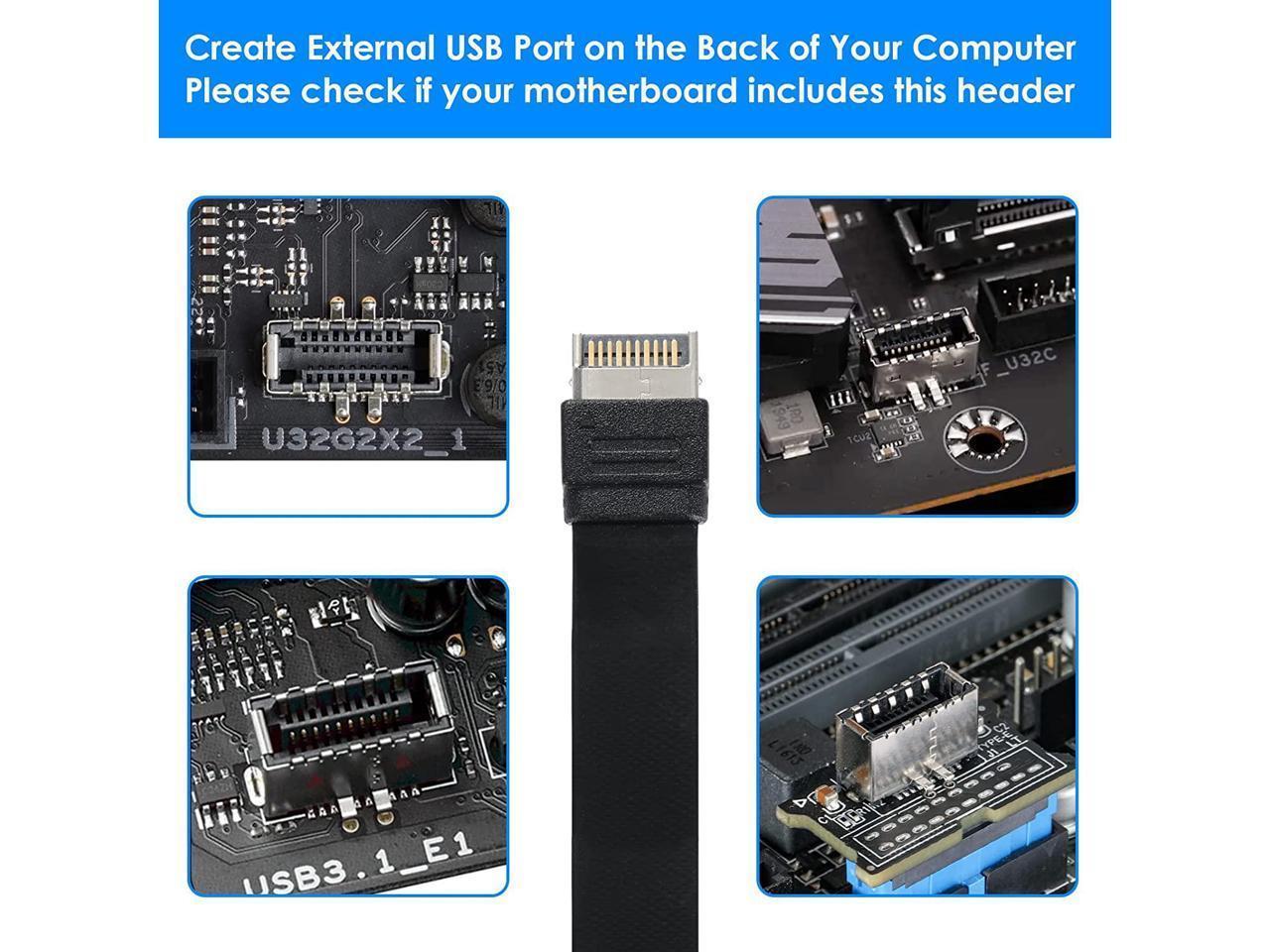 NÖRDIC USB3.1 frontpaneladapter 2xType E til 2xType C 50cm Mode