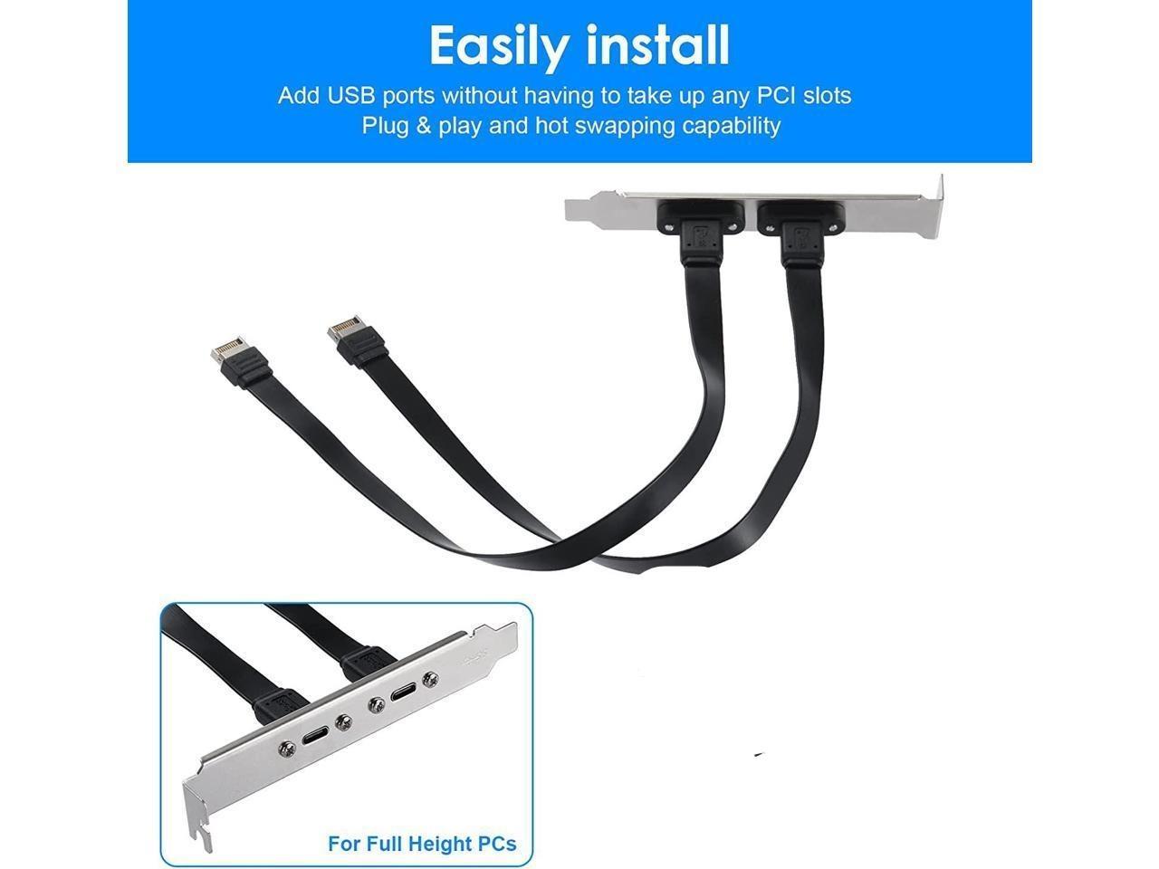 NÖRDIC USB3.1 frontpaneladapter 2xType E til 2xType C 50cm Mode